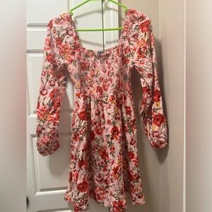 Floral Pink and Red  Dress